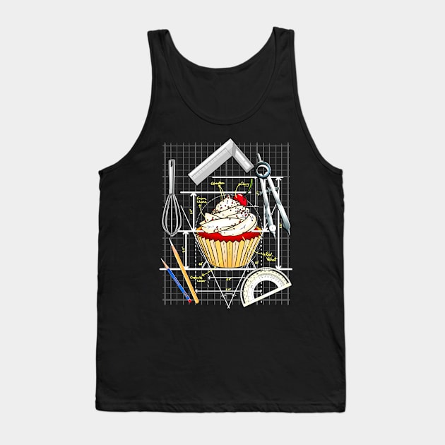 For the love of Architecture and Baking - Cupcake design Tank Top by Roy's Disturbia